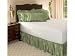 Cal King Sage Satin Ruffled Bed Skirt, 18" Drop