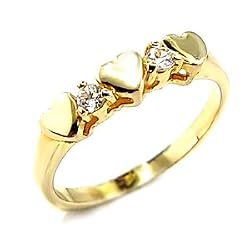 Women's Young Line Clear Cubic Zirconia Gold Tone Ring,