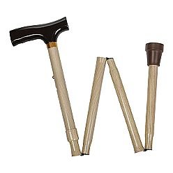 Deluxe Wood Patterned Folding Cane with Maple Hand Grip