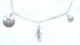 Sterling Silver Soccer Charm Bracelet With Diamond Cut Curb Chain