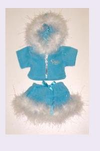 Teal Velour Princess Hoodie & Skirt fits most Webkinz, Shining Star & 8-10 Make Your Own Stuffed Animals