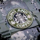 Guns and Coffee Morale Patch ACU Tactical Velcro Backed