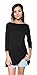 Free to Live Women's Extra Long Flowy Elbow Sleeve Jersey Tunic Made in USA (3X, Black)