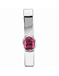 14K White Gold Oval Cut Rhodolite Garnet Pendant -- LIFETIME WARRANTY