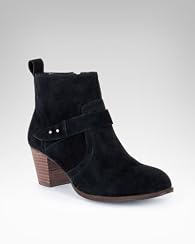 Jamie Suede Leather Stacked Ankle Boot
