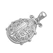 Sterling Silver Pendant - Ladybug - Clear Cubic Zerconia - 18mm Height