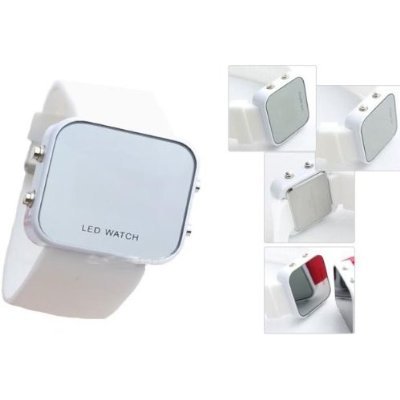 Mirror Men Lady LED Digital Sport Unisex Watch Gift Jelly(Only White Now)