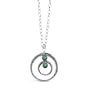 Sterling Silver Green Turquoise Circle of Life Inspirational Gift Double Hoop Pendant Necklace