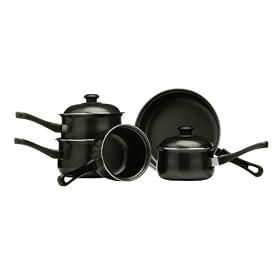 Premier Housewares 5-Piece Belly Pan Set, Black