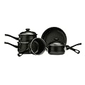 Premier Housewares 5-Piece Belly Pan Set, Black