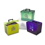 Pendaflex Portable Letter Size Hanging File Box, 13-7/8W x 10-3/4D x 10-1/4 [Translucent Colors: Clear, Blue, Green, Yellow], 1 Per Box