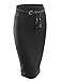 LE3NO Womens Fitted High Waisted Midi Skirt with Faux Leather Belt