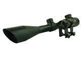 3-9X40 Blue Green DUAL ILL MIL-DOT RIFLE SCOPE WITH SUNSHADE CUT