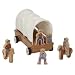 Cowboy & Cowgirl Wooden Magnetic Covered Wagon Set