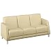 NBF Signature Series Leather Three Seat Sofa Black Mammut Leather/Steel Legs