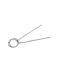 Sterling Silver Pendant Open Circle CZ Pendant Pendant Length: 0.65 Inch Width: 0.62 Inch Pendant Weight: 1.6 Grams Pendant Only