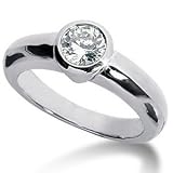 14K White Gold Round Cut Diamond Solitaire Engagement Ring (0.35ct.tw, HI Color, SI2-3 Clarity)