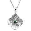 14K White Gold Tsavorite Flower Pendant