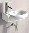 ELANTI EC9888-R Porcelain White Wall-Mounted Oval Right-Facing Sink