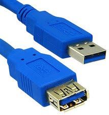 TruDx - 3ft USB 3.0 A Male to A Female Extension Cable - Blue