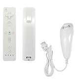GTMax White Remote + Black Nunchuck for Nintendo Wii