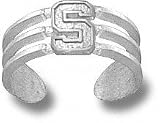 Michigan State Spartans Solid Sterling Silver ''S'' Toe Ring