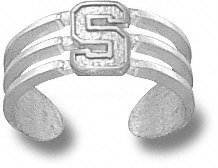 Michigan State Spartans Solid Sterling Silver ''S'' Toe Ring