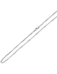 14K Solid Italy White Gold Chain Bracelet 2mm Rolo W/ Tube Chain