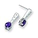 Sterling Silver Amethyst and Diamond Earrings (Pair)