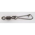Sakuma Black Rolling Hooked Snap Swivels - Size: 4 Packet: 10 per pkt Type: Diamond Eye