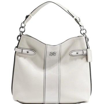Coach Colette Pebble Leather Stripe Hobo Handbag 