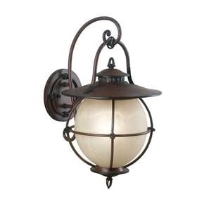 Kenroy Home 70271CML Vidalia Wall Lantern with Light Amber Linen Glass Shade, Camel, Medium