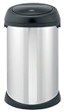 Brabantia Touch Bin 50 litre Brilliant Steel with Matt Black Lid