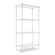 Alera Industrial Wire Shelving Starter Kit, 4 Shelves, 36w x 18d x 72h, Silver