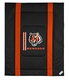 NFL Comforter - Queen Size - Cincinnati Bengals (Orange/Black/White) (1