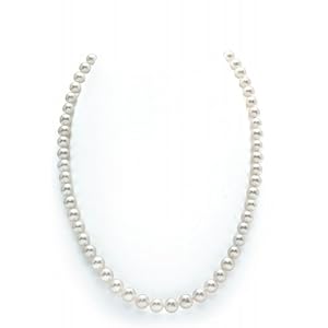 7-8mm White Freshwater Pearl Necklace, 36 Inch Opera Length