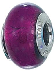 Zable (tm) Sterling Silver Murano Glass Birthstone February Pandora Compatible Bead / Charm