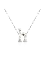 Micro-Pave Initial H Pendant Necklace