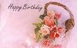 50 Memo/Enclosure/Floral/Gift Cards - Happy Birthday Flower Basket (MC2001)