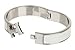 Pumud Women's Stylish 316l Stainless Steel Anti-allergic H-shaped Buckle Bracelet Bangle (Silver + White)