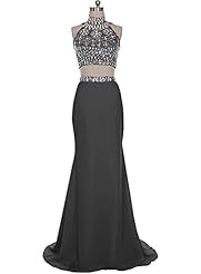 Chiffon Belted Beaded  Sequined Evening Dress/Prom Dress/Party Dress  With Rhinestones