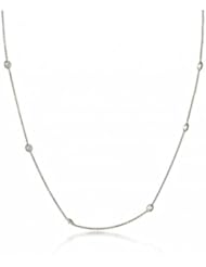 Bling Jewelry 14K White Gold Classic CZ by the Inch Necklace