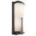 Kichler Lighting 49111AVI FL Leeds 18-Inch 2-Light Fluorescent Outdoor Wall Lantern, Anvil Iron with Satin-Etched Cased Opal Glass