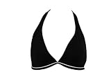 Ralph Lauren Black Halter Swimsuit-top w/White Trim L