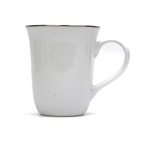 Party Catering Pack of 12 Platinum Banded Mugs