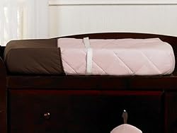 PinkandBrownHotelBabyGirlsChangingPadCover