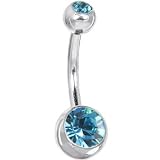 Swarovski Indicolite DOUBLE GEM Belly Ring