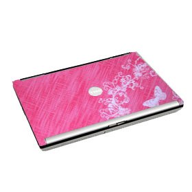 Cheap Dell Latitude D620 Laptop with Pink Butterfly Vinyl Cover 2Gb - Intel Processor - Windows XP Pro - Antivirus & 3 Month Warranty