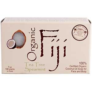 Organic Fiji Coconut Oil Soap, For Face and Body, 100% Certified Organic, Tea Tree Spearmint, 7 Ounce