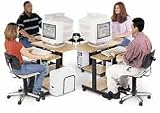 Computer Desks - Balt 48072 Clustable Clustered Classroom Workstation - Blue - Four (4) Desks